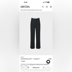 Aritzia The Effortless Pant™ - Crepette™ Size 2 - New W/O tags
